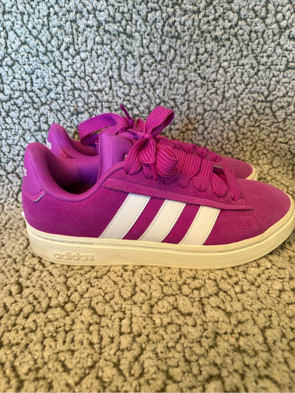 Adidas Grand Court 2.0 Purple Suede Sneakers JH7231 Womens 7.5 Low Top Shoes